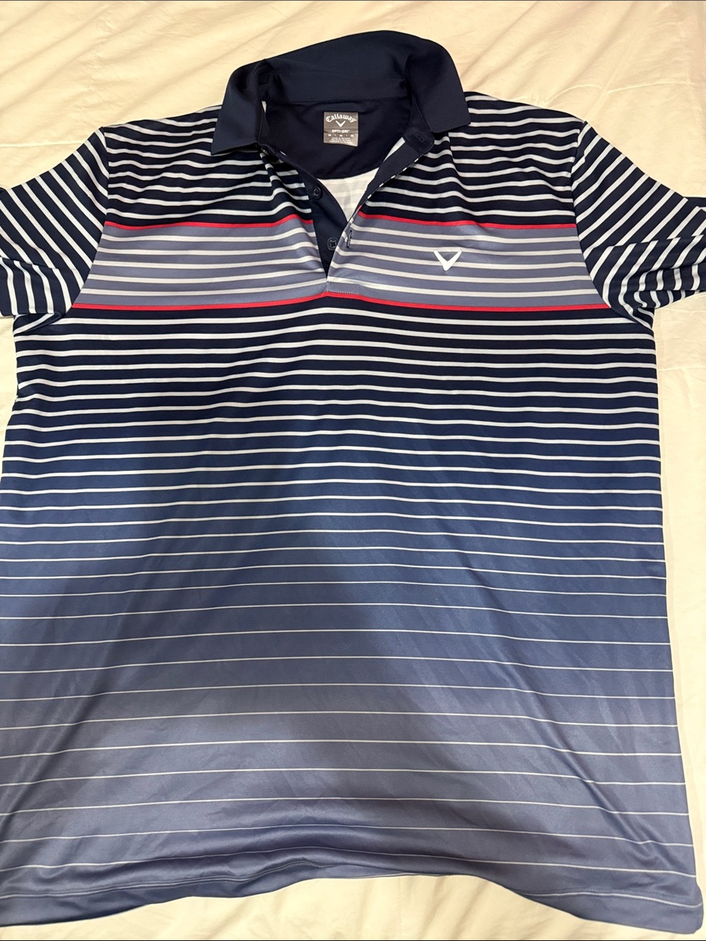Callaway Men’s Navy and Red Striped Golf Polo